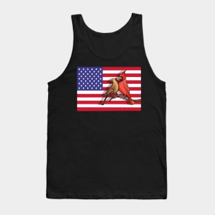 Red Cardinal bird America flag cute cardinals Tank Top